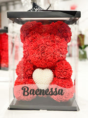 Red Rose Bear with Pearl Heart (Sold Out)